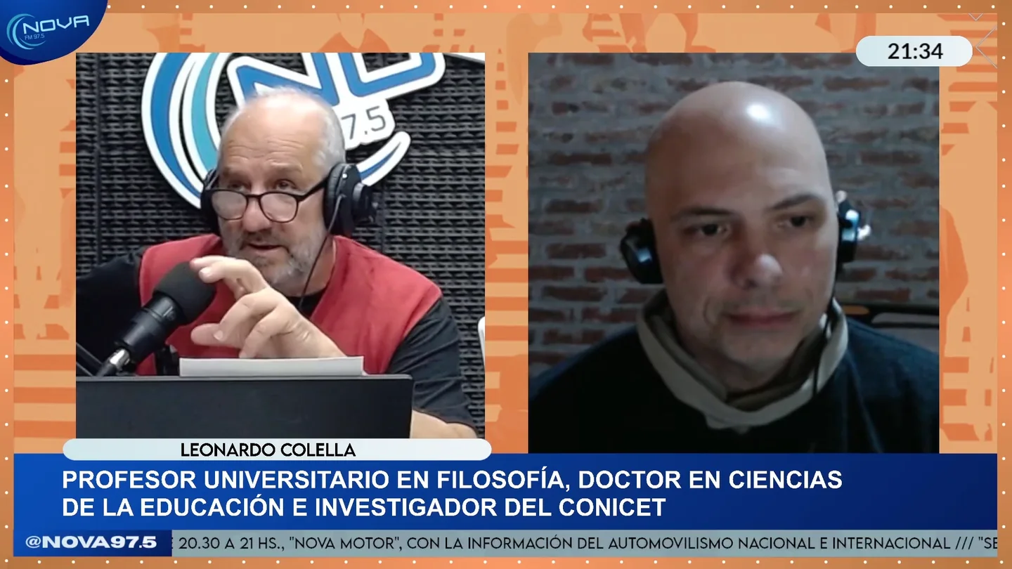Captura de la entrevista de Leonardo Colella en Radio Nova 97.5